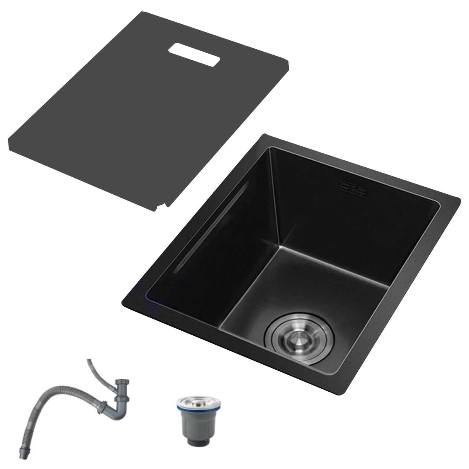 WIQUYBML Hidden Mount Undermount Stainless Steel Small Sink with Cover - Space Saving Kitchen Bar for Outdoor, RV, Camper, Tiny Home(25 * 40cm)