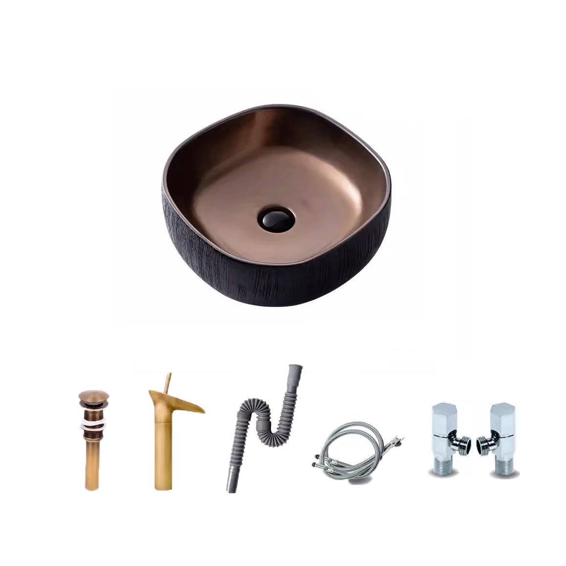 Hpthly B Athroom Sink Countertop Asin Square Ceramic Washbasin Athroom Home Creative Washbasin Single Asin Alcony Vessel Sinks (B)