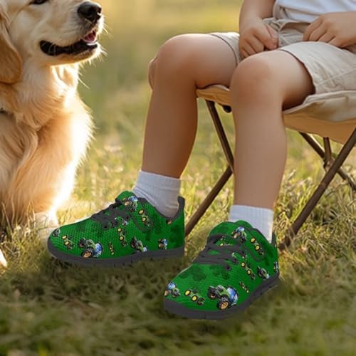 Little Kid Shoes Boys Girls Sneakers Tennis Running Lightweight Breathable Shoes Tractor Pattern3