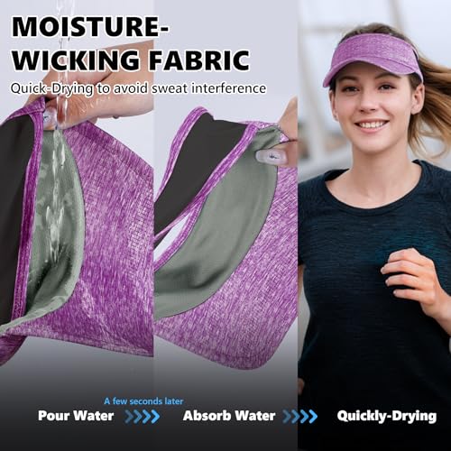 Image of Sukeen Sports Sun Visor Men Women Lightweight Portable Cooling Stretchy Visor Hat for Running, Golf, Daily Wear