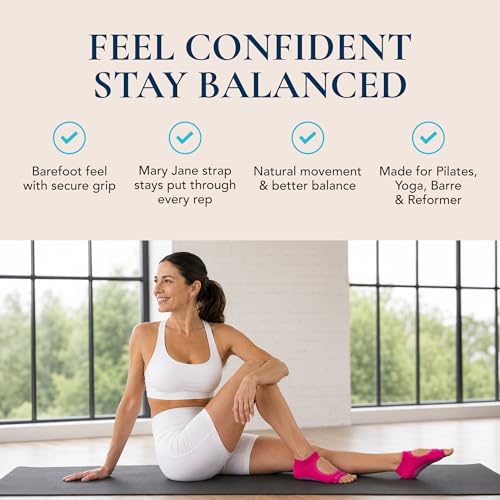 Image of Tucketts Allegro Toeless Pilates Socks with Grips for Women, Non-Slip Open-Toe Grip Socks, Yoga, Barre, Dance, Reformer, Home