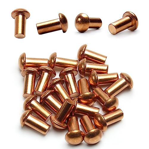 JDJUBOA Solid Rivets,Head Copper Solid Rivet Head Copper Solid Rivet, 0.47