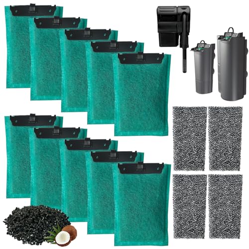 beaufan 14 Set Filter Cartridges - Compatible with Tetra EasyCrystal Filter 250 & FilterBox 300 Aquarium Filters | Replacement for Tetra Whisper Internal Power Filter (5-10 Gallons)