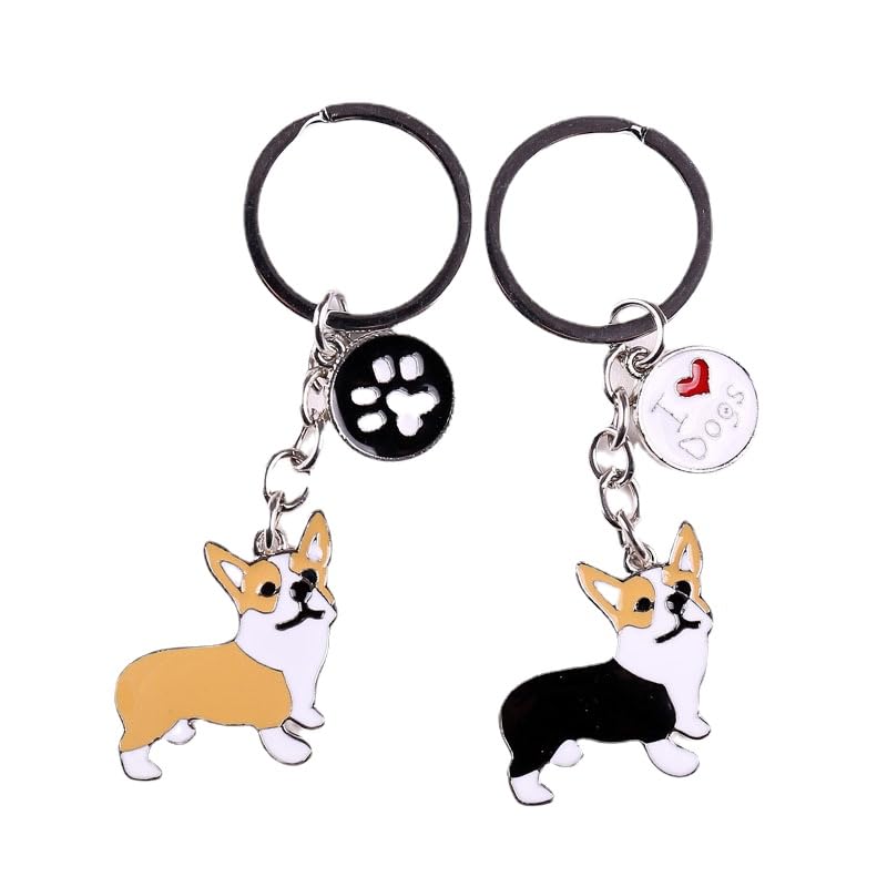 Amazon.co.jp: [Yavoluy] コーギー犬のキーホルダー 2個セット