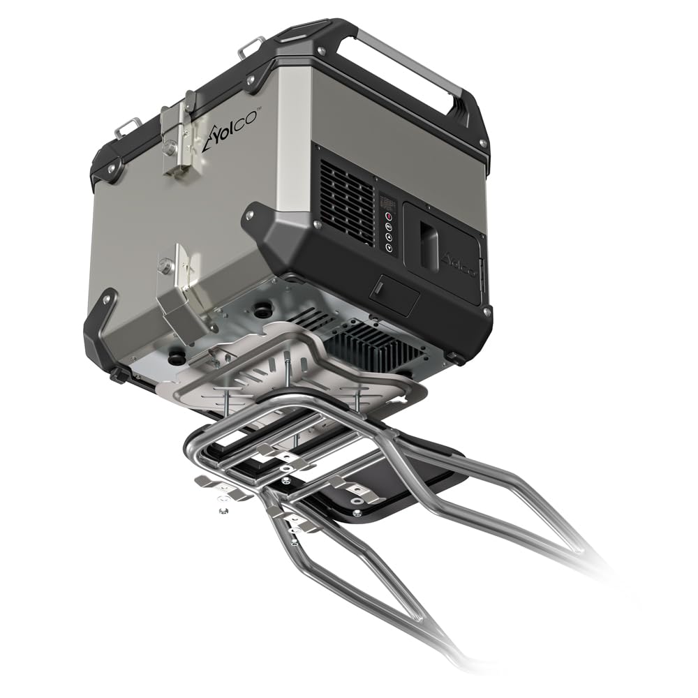 Yolco MCX17 Silver motocyklowa lodówka turystyczna Top Case – 17 l kompresorowa lodówka, -20°C, sterowanie za pomocą aplikacji, 12/24 V i 230 V