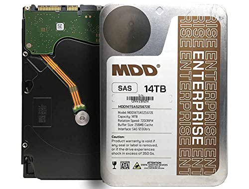 Image of MDD MAXDIGITALDATA MDD 14TB 7200RPM 256MB Cache SAS 12.0Gb /s 3.5inch Internal Enterprise Hard Drive (MDD14TSAS25672E) - [NOT a SATA HDD] (Renewed)