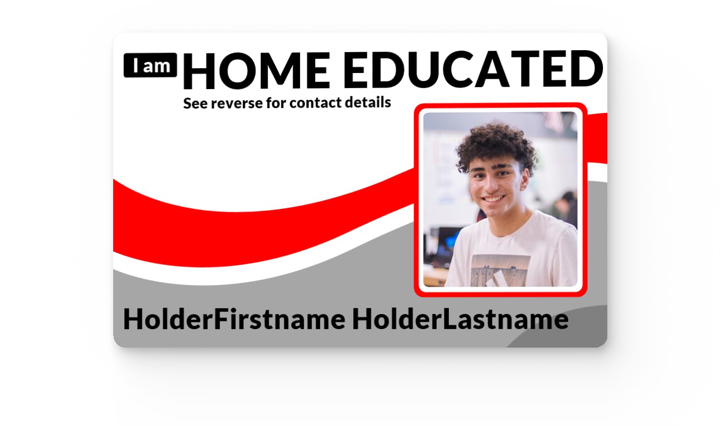 Home Educated Student ID Card – Custom Photo ID with Student Name & Emergency Contact Details – Biodegradable Plastic – For UK Home School Students, Children & Teenagers