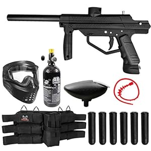 Maddog JT Stealth Semi-Automatic .68 Caliber Titanium Paintball Gun Starter Package