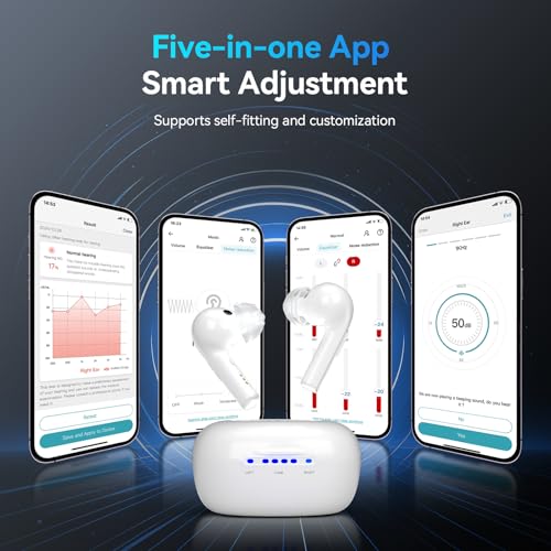 Image of Retekess Hearing Sense1 Headphones for Seniors, Over-the-counter Rechargeable Bluetooth Headphones, Self-Adjusting, FDA Approved, with App, Noise Cancelling and In-Ear Detection