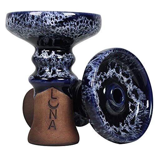 Premium Luna Shisha Phunnel Kopf Crater für Smokebox - HMD - Alufolie | Glasierter Schamott Steinkopf mit Ton…