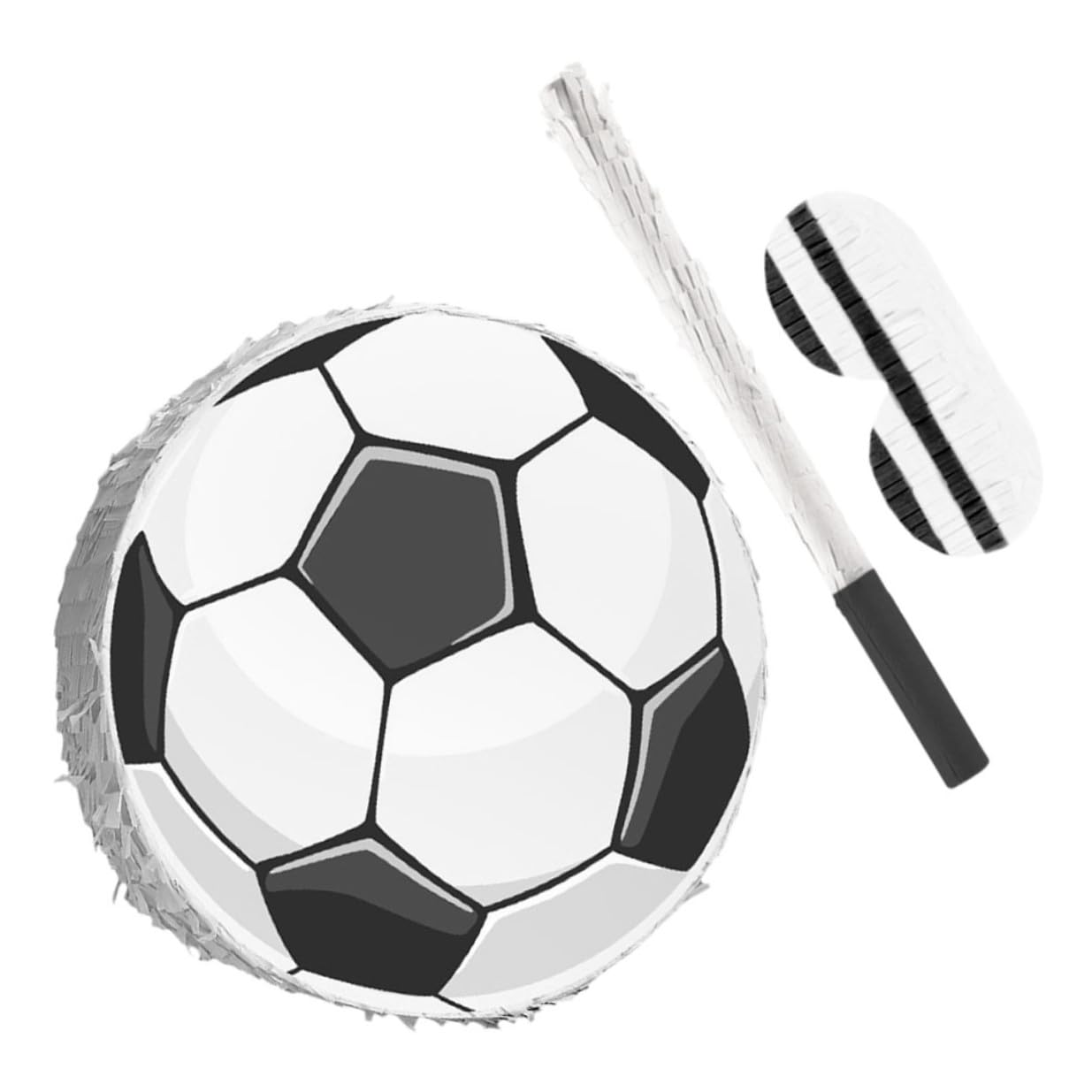 ORFOFE Piñata con Material Resistente de Fútbol para Cumpleaños Infantil y Diseño Colorido Incluye Palo y Venda para Fiesta Escolar y Ambientación Deportiva