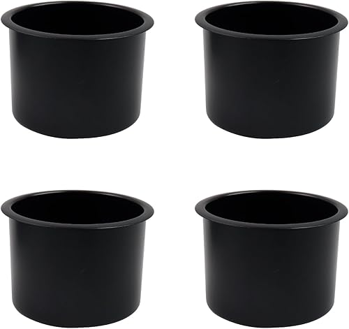 Dnyta 4 piezas de 3.8 x 2.6 pulgadas de plástico negro para asiento de automóvil, soporte de vaso de repuesto para sofá, barco, camión, automóvil,