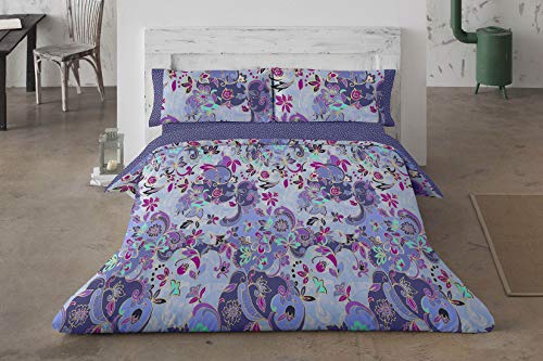 Burrito Blanco | Funda nórdica Estampada Color Azul 095 | para Cama de 90 cm (+ Medidas Disponibles) | Funda nórdica 90 | Cama indivual 90