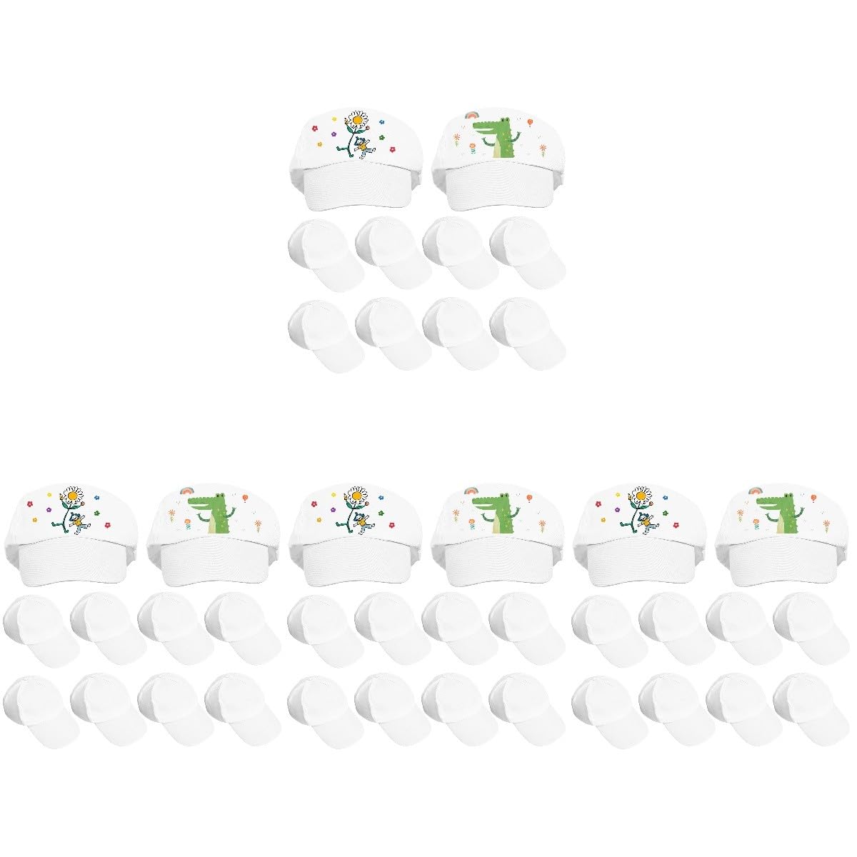 BESPORTBLE 40 Piezas Gorra Infantil de Algodón para Pintar y Decorar Sombrero DIY para Accesorio y Cómodo para y Verano para Manualidades y Fiestas de Creatividad