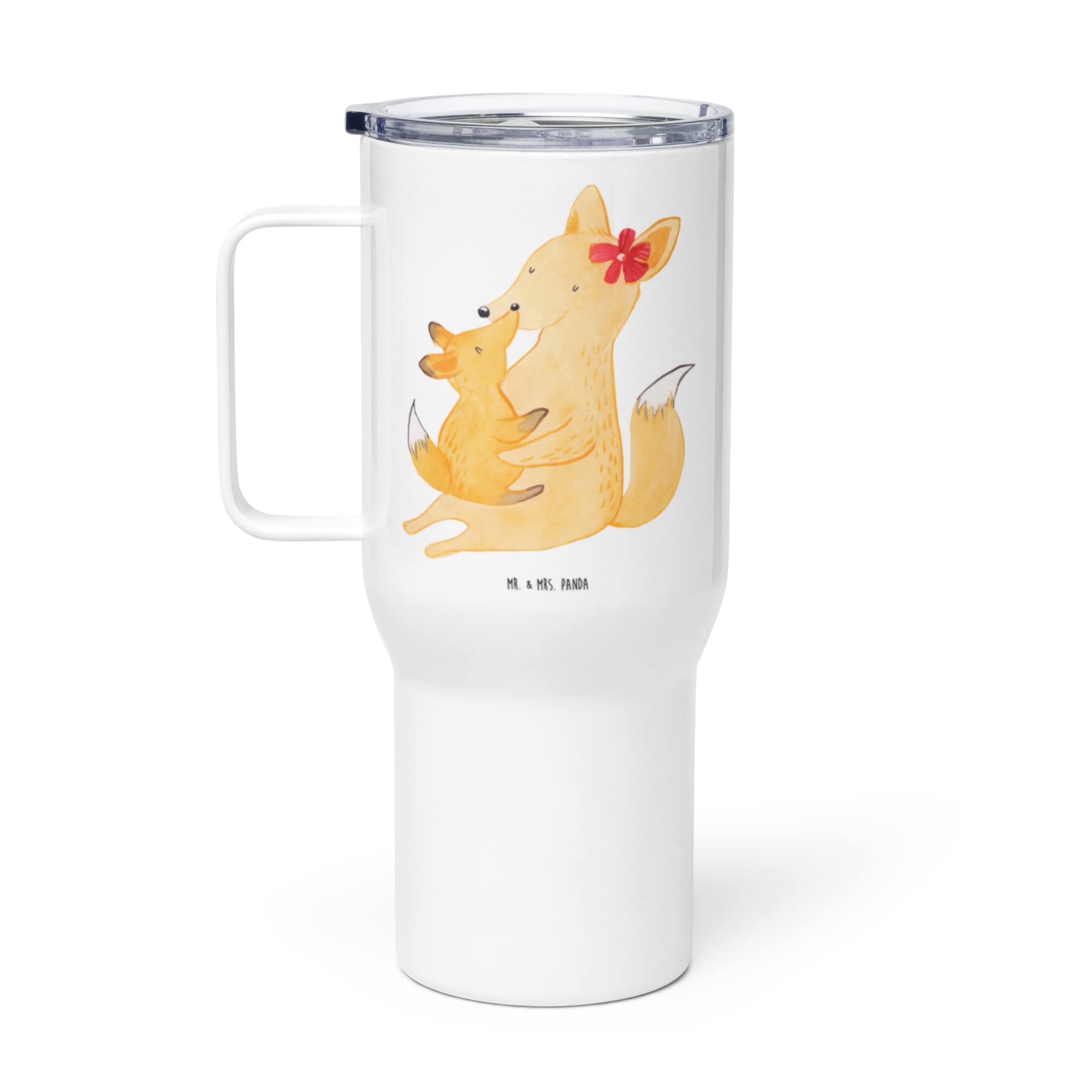 Mr. & Mrs. Panda Thermobecher Fuchs Mama - Geschenk, Teetasse, thermosbecher, Edelstahl Tasse, Schoß, Mutter, Muttertag, Tochter, getränkebecher, Kaffee-to-go-Becher
