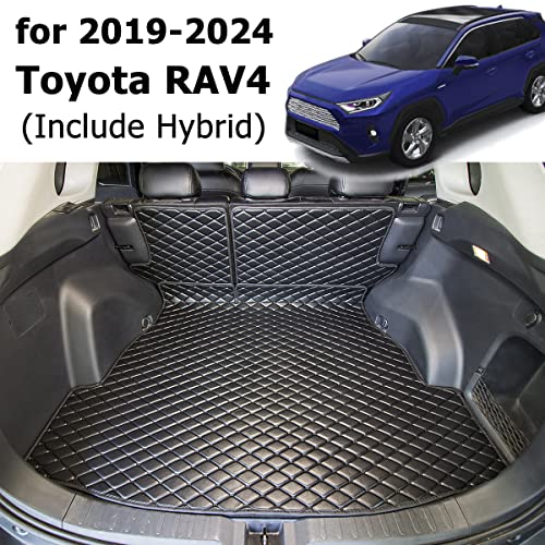 7Deekei For 2019-2023 Toyota Rav4 (Include Hybrid) Trunk Mat And Rear Backrest Mat Cargo Liner All Weather Anti-Slip #TOP2