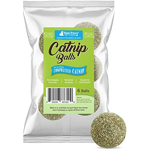 Raw Paws Catnip Balls for Cats, 6 (Pack) - Natural Catnip Ball Toy - Interactive Cat Toy for Indoor Cats - Cat Nip Balls - Catnip Licking Balls for Cats - Catnip Balls for Indoor Cats Cover