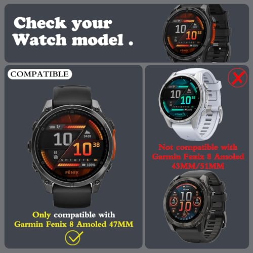 Protecteur d'écran Garmin Fenix 8 47mm pour sport et randonnée - 5