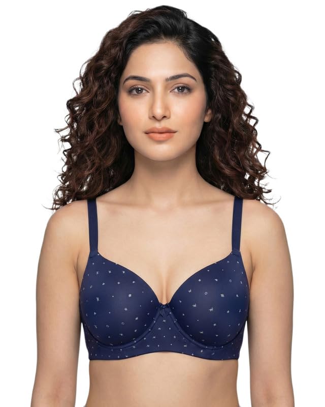 Polyamide Printed Padded Bonded Bra | Full Coverage | Soft Polyamide | Non-Wired | No Elastic at Bottom Band and Armholes | Pack of 1|-image-3