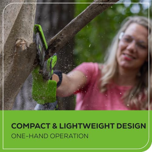 Image of Greenworks 24V 6 inch Mini Chainsaw Cordless, Handheld Electric Power Chain Saw Tool Only, for Tree Trimming and Pruning
