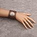 GelConnie Men Leather Cuff Armband Multi Strap Leather Bracelet Wrist Wrap Bracelet Brown Nordic Viking Bracelets Flower Arm Cuff Thick Bracelets