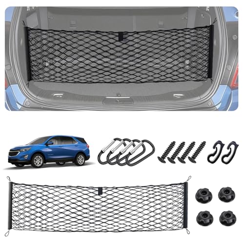 Image of Envelope Style Cargo Net for 2018-2026 Chevy Equinox & GMC Terrain Accessories, Trunk SUV Mesh Cargo Net, Upgraded 5mm Bungee&Double-layer Nylon Storage Tailgate Netting Grocery&Tools Holder Organizer