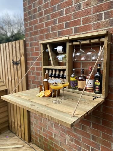 Wooden Garden Bar Wall Gin Bar Decorative Rustic Fence Folding Timber