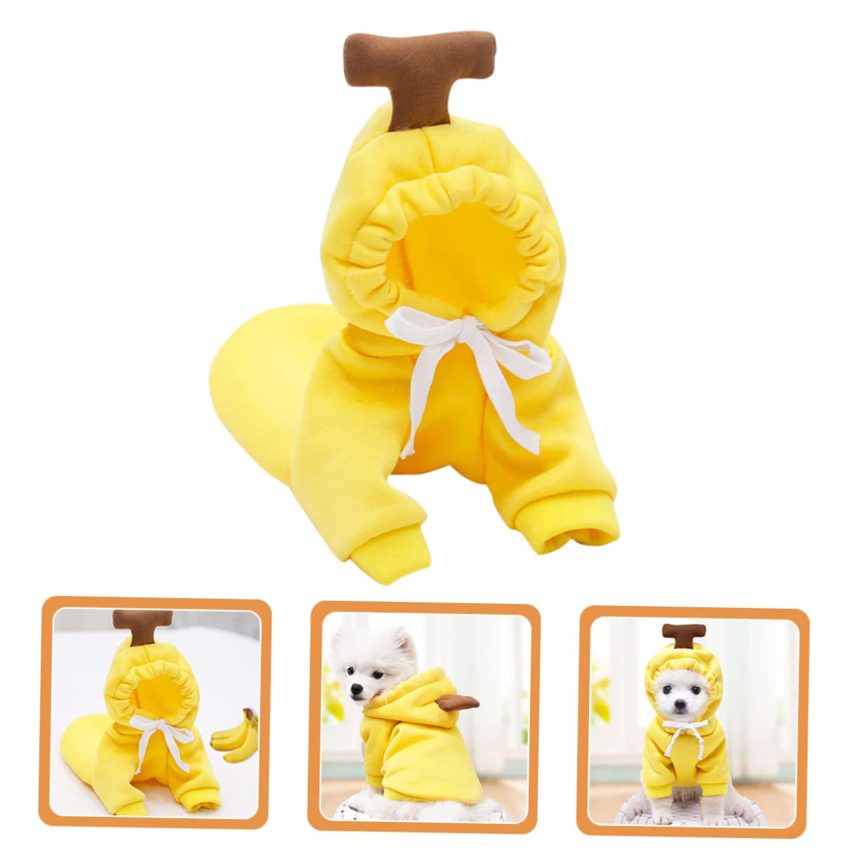 Kisangel 5pièces Pull à Capuche pour Chien Vêtement Hiver pour Moyen Chien Sweat-Banana pour Animaux Confort Optimal Et Facile à Porter pour Photos