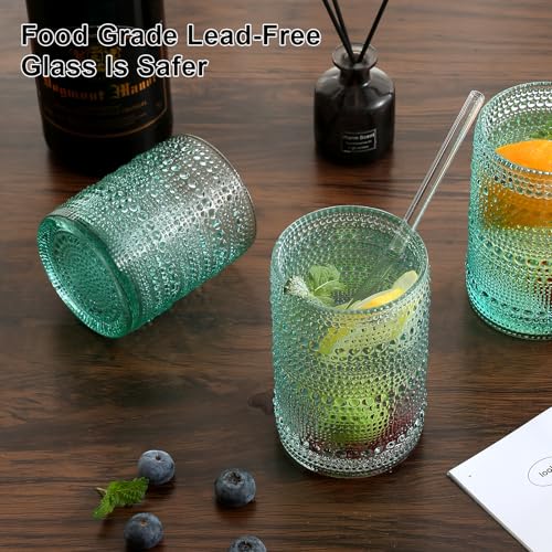 Image of ZMOWIPDL Drinking Glasses Set of 12,Light Blue 12oz & 15oz Glass Cups