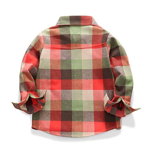 Image of Phorecys Girls' Plaid Flannel Shirt Long Sleeve Button Down Buffalo Checkered Shirt 2T-10 Years