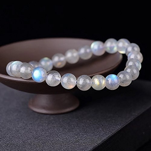 Natural Watermelon Tourmaline Sunstone Moonstone Crystal Energy Stretch Bracelet for Men/Women3