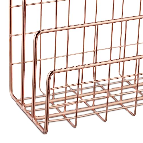 Range-revues trieur de document vertical en métal or rose gain de place - 7