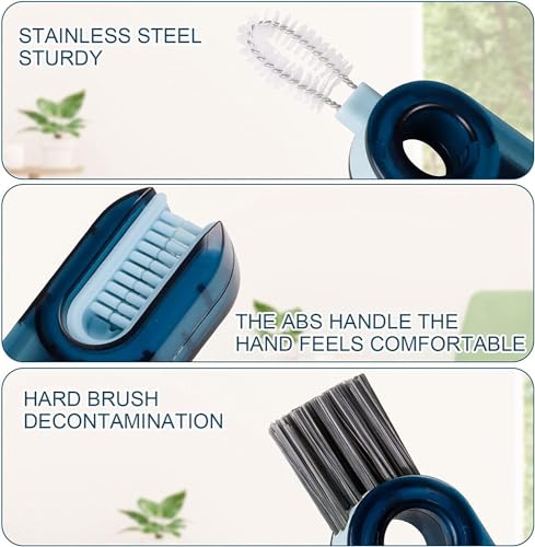 Image of Khedu Fab 3 in 1 Cup Lid Gap Cleaning Brush Bottle lid Cleaning Brush, Tiny Bottle Cup Lid Straw Cleaner Tools Multi-Functional Crevice Cleaning Brush, Multipurpose Cleaner Brush (1pc's)