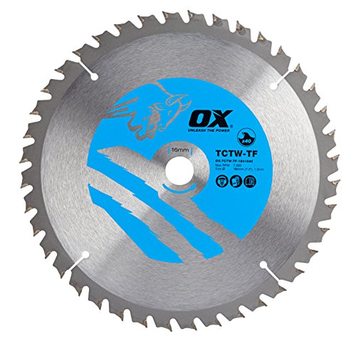 OX ox-tctw-tf-1841640 40 denti taglio del legno ATB Thin Kerf, lama per sega circolare, 0 V, argento/blu, 184/16 mm