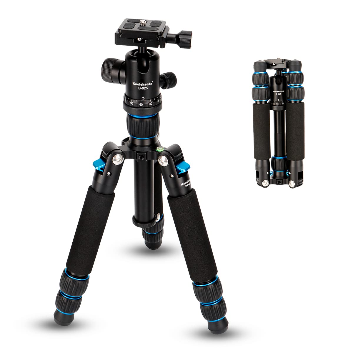 Koolehaoda Mini Tripod Aluminum Alloy Tabletop Tripod Height 21-63.5cm with Carrying Bag for DSLR Ca