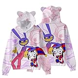 Photo Gallery szrxkj unisex digital circus bianco con motivo cartoni animati e orecchie d orso, tasca a marsupio, con cappuccio, lilla, 5xl Photo Gallery szrxkj unisex digital circus bianco con motivo cartoni animati e orecchie d orso, tasca a marsupio, con cappuccio, lilla, 5xl