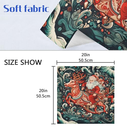 Servilletas de Tela Navidad Set x6 Polyester Multicolor miniatura 6