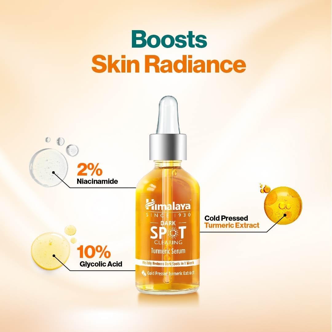 Himalaya Dark Spot Clearing Curcuma Sérum visage, réduit visiblement les taches brunes en 1 semaine, 30 ml (Lot de 3)