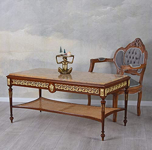 Couchtisch Barock Tisch Marmorplatte Wohnzimmertisch 117x58 cm Antikstil cat185 Palazzo Exklusiv – Bild 4