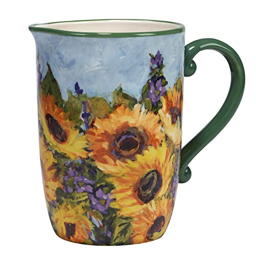 Pichet Multicolore 2,7 l Grand Broc de Table Motif Tournesol