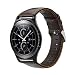 Produktbild MroTech Armband 20mm Lederarmband kompatibel für Gear S2 Classic, Galaxy Watch 42mm, Galaxy Active, Ticwatch e, vivoactive 3, Withings Steel HR 40mm, Huawei Watch 2 Sport Uhrenarmband -Kaffee