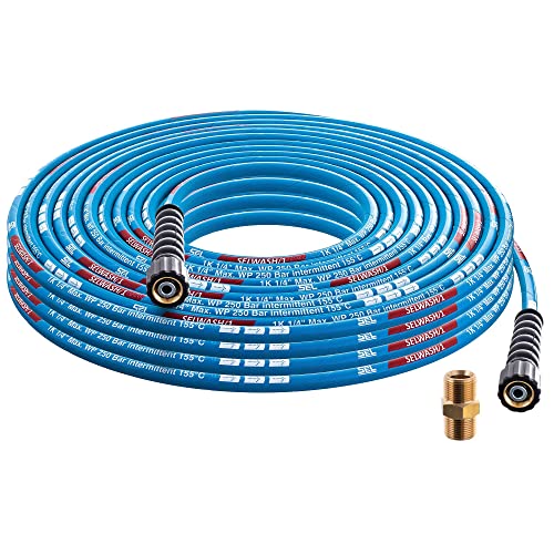 Tubo de manguera de alta presión – Kärcher – Manguera de extensión de repuesto – 250 bar DN6 profesional M22 x 1,5 – Manguera de alta presión para Kärcher HD HDS – Azul – Manguera de 10 m
