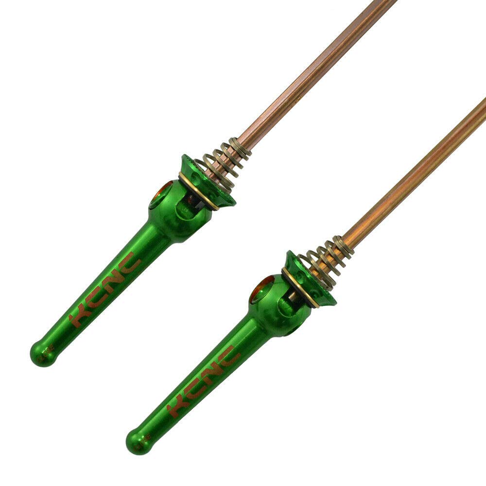 KCNC Grooving QR MTB Titanium Axle Hub Skewer， Green， K