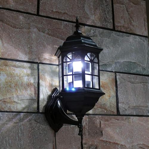 Luces LED solares de seguridad for exteriores, luces solares for vallas, luces for postes de barbero for exteriores, postes de barbero LED, estilo retro giratorio de 49 cm/19,2 pulgadas for interiores