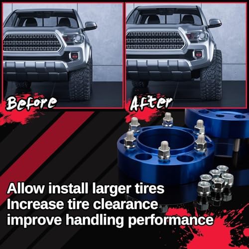 Image of KSP 1 inch 6x5.5 Hub Centric Wheel Spacer Compatible with Toyota 4Runner Fj Cruiser Tundra 6 Lug Wheel, Forged 4PCS 6x139.7mm Wheel Spacers with 106mm Hub Bore 12x1.5 Studs