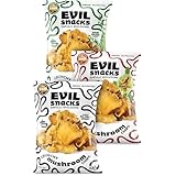 EVIL SNACKS Crunchy Mushroom Chips - VARIETY PACK, Non-GMO Project Verified, Plant-Based, Vegan - Nutrient-Packed, On-the-Go Snack - 2 Oz (3 Pack)