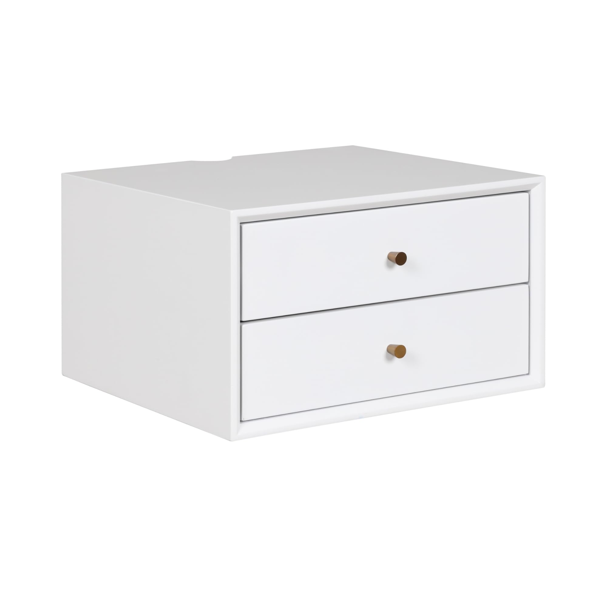 Nathan James Harper Modern Floating Bedside Nightstand with Drawer, Matte White