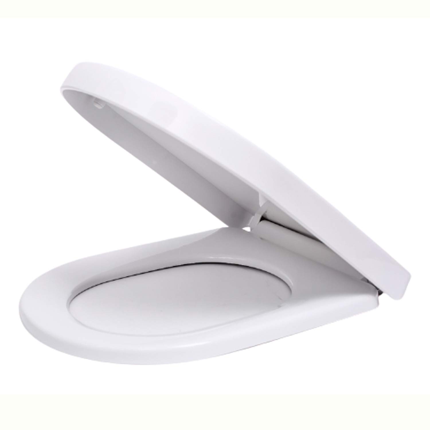 Autofather D-Shaped Toilet Seat, Soft Close with Quick Release, 360 Adjustable Hinges, White Duroplast Loo Seat (Heavy Duty PP Material Anti-Bacterial)