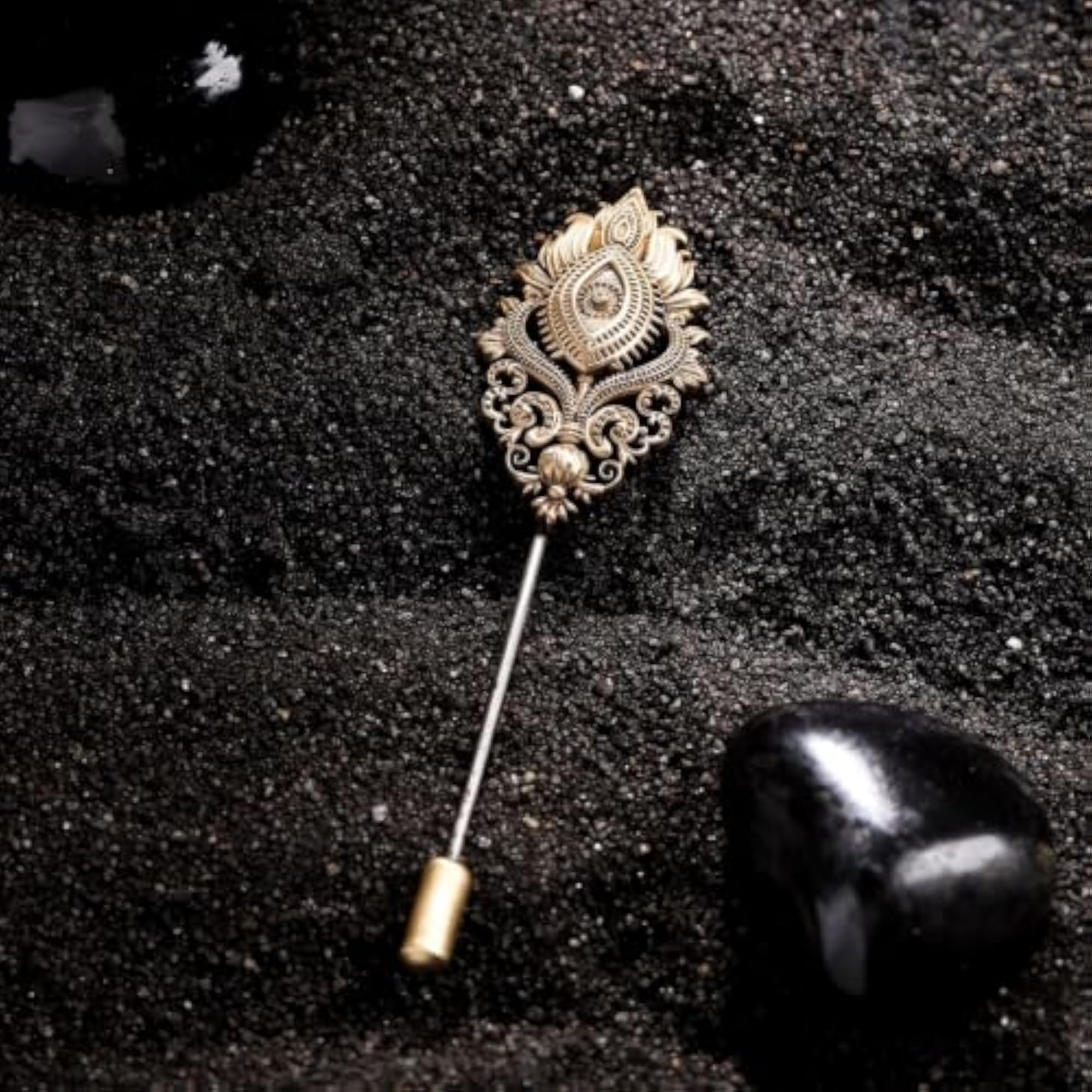 Antique Gold Brass Sacred Third Eye Lapel Pin
