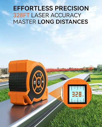 328Ft 3-in-1 Digital Laser Tape Measure Rechargeable Measuring Tool &16Ft Auto-Lock Tape Measure Movable Magnetic Hook - image 2
